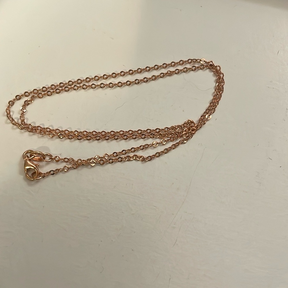 14K pink gold fancy link chain